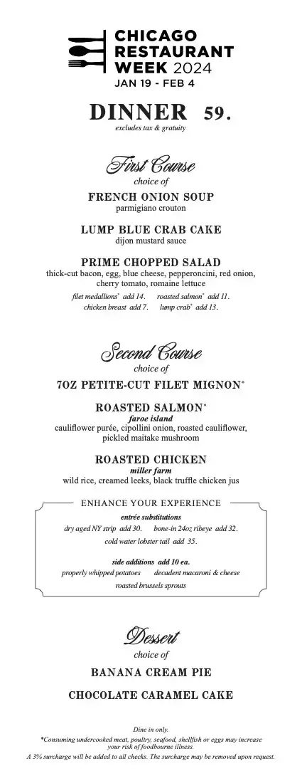 Chicago Restaurant Week 2024 Menu Prime And Provisions