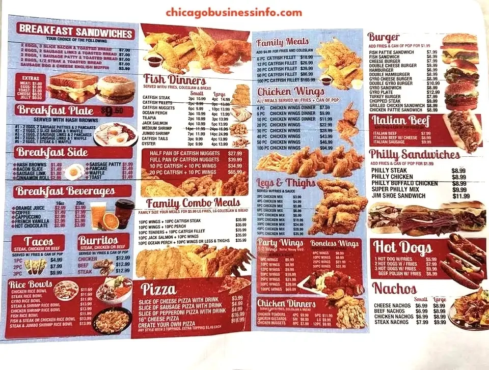 Seafood Fish & Chicken Crib Carry Out Menu 2