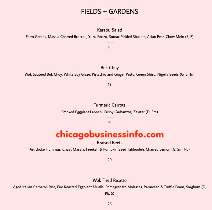 Bambola and Coquette Chicago Dinner Menu 2