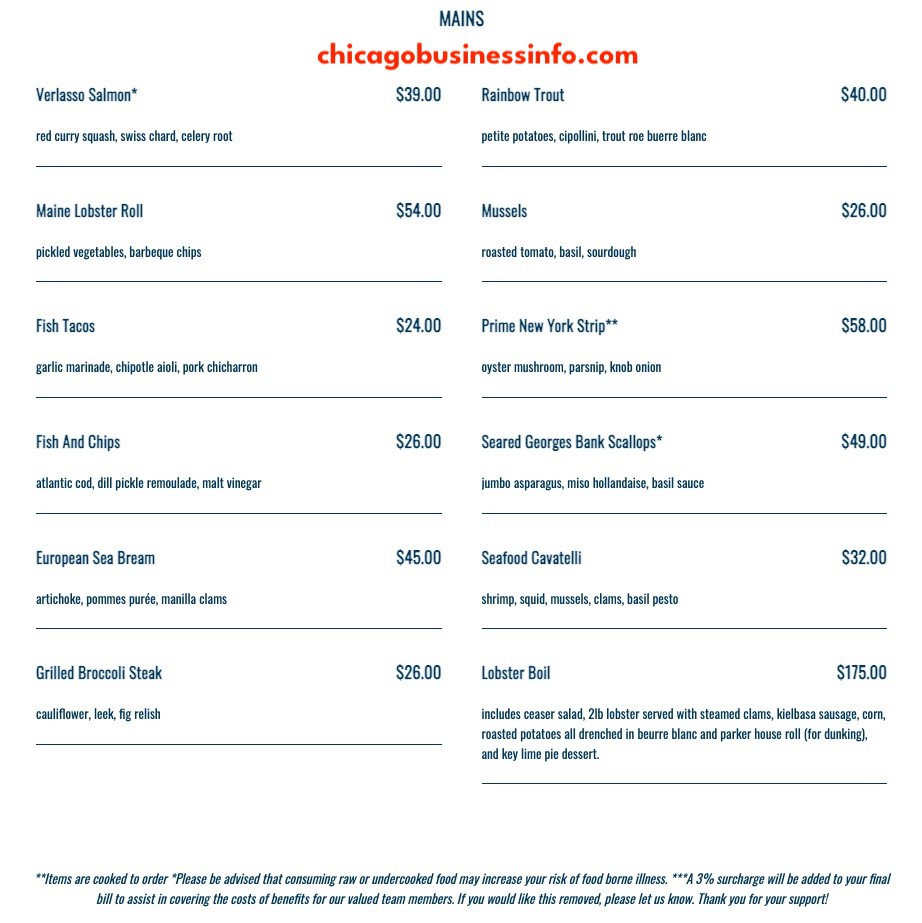 GT Fish And Oyster Bar Chicago Menu 4