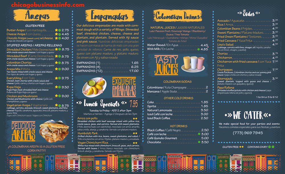 Arepa George Chicago Menu 1