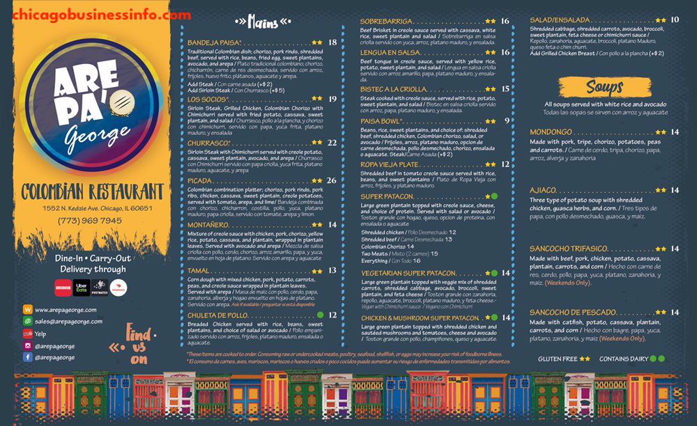 Arepa George Chicago Menu 2