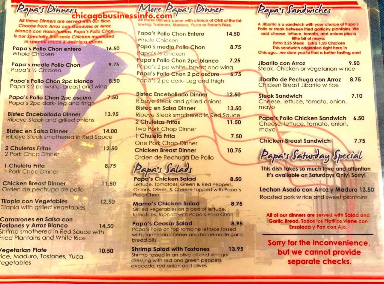 Papas Cache Sabroso Chicago Menu 2