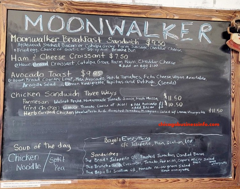 Moonwalker Cafe Chicago Menu 1