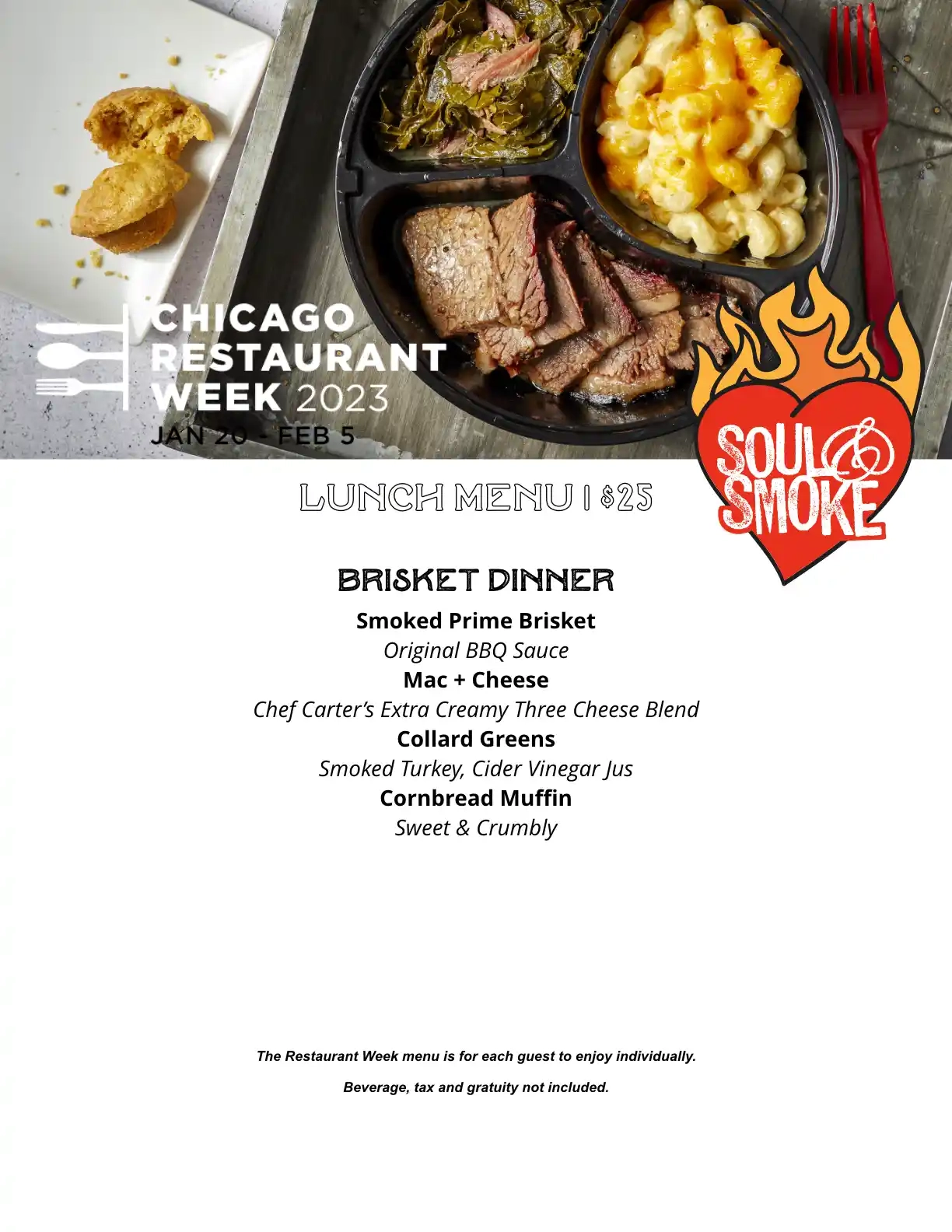 Chicago Restaurant Week 2023 Menu Soul And Smoke
