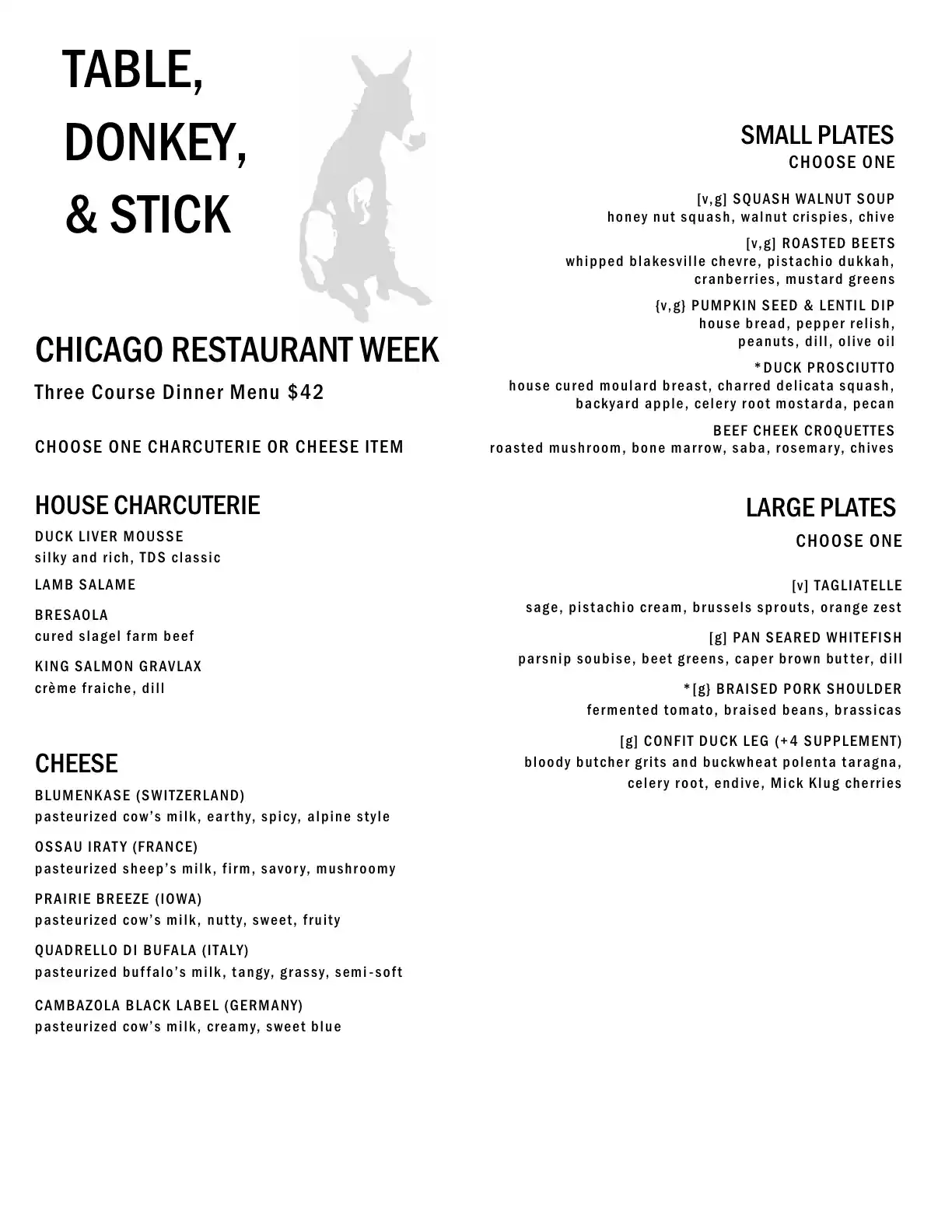 Chicago Restaurant Week 2023 Menu Table Donkey And Stick 1