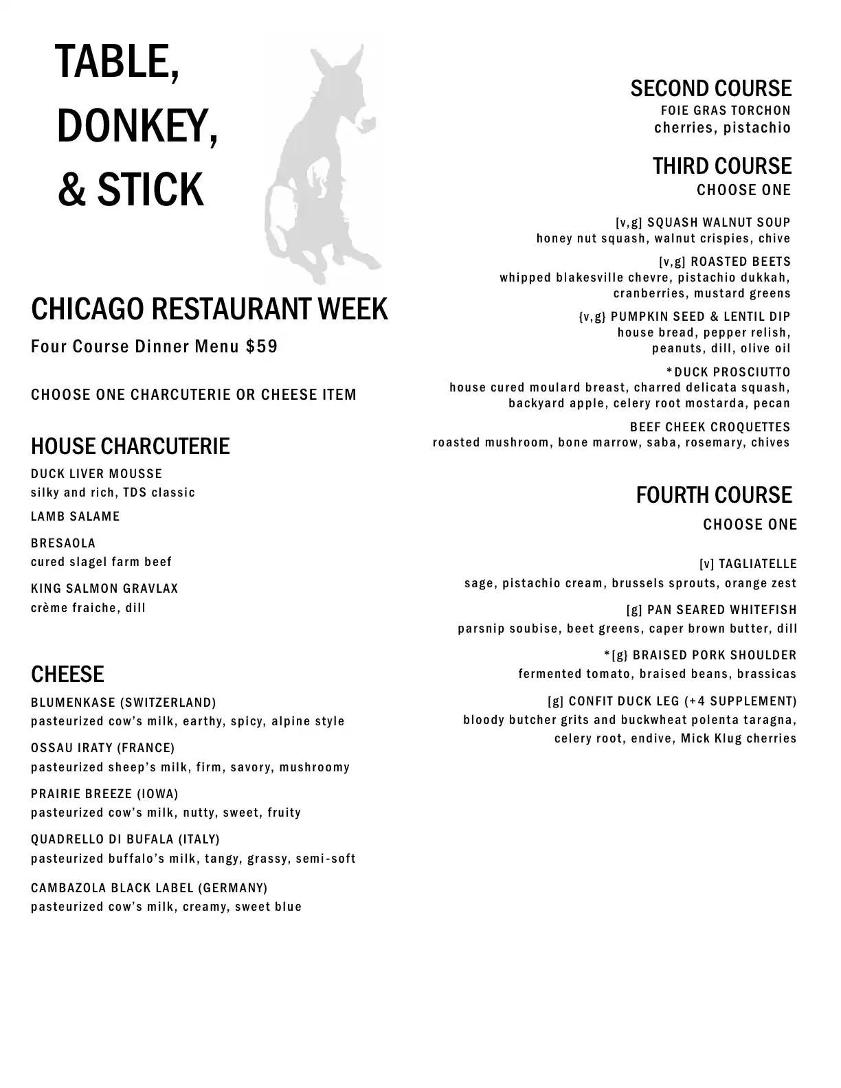 Chicago Restaurant Week 2023 Menu Table Donkey And Stick 2