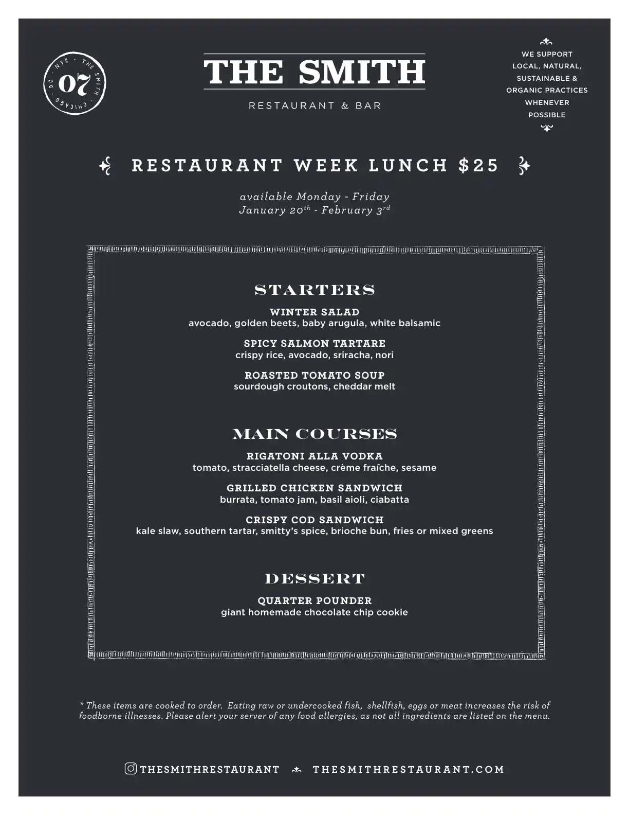 Chicago Restaurant Week 2023 Menu The Smith Lunch