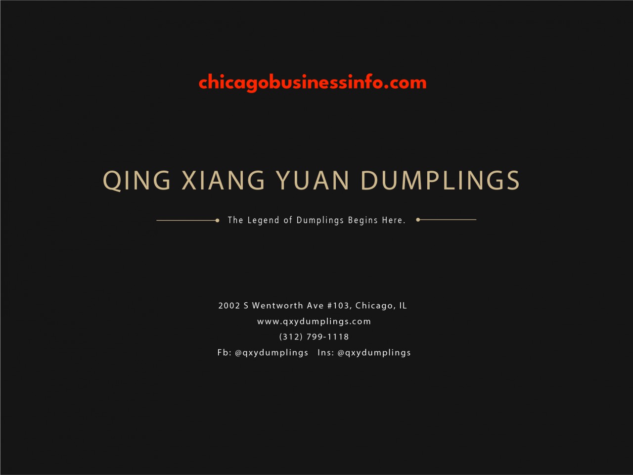 Qing Xiang Yuan Dumplings Chicago Menu 1