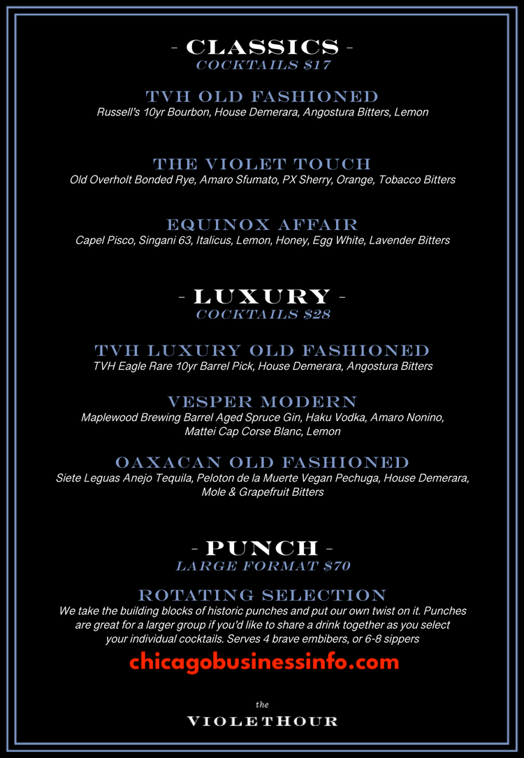 The Violet Hour Drinks Cocktails Menu 4