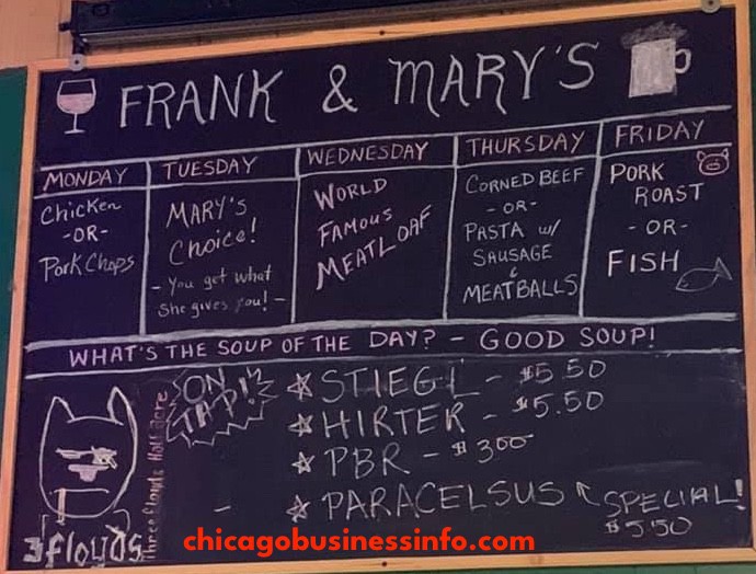 Frank And Marys Tavern Chicago Menu