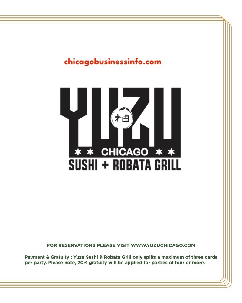 Yuzu Sushi Robata Grill Chicago Menu 2