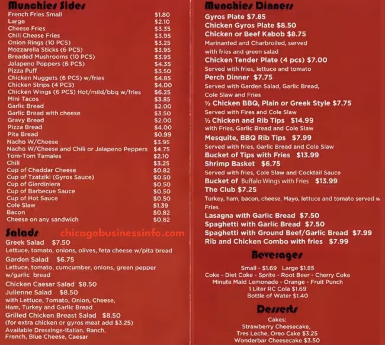 Munchies Gyros And Pizza Chicago Menu 1