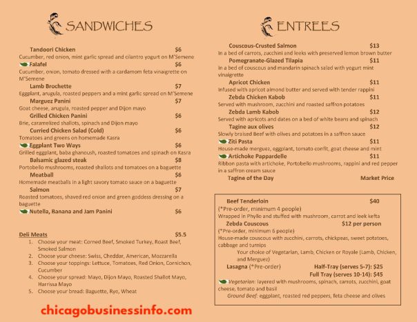 Zebda Chicago Menu 4