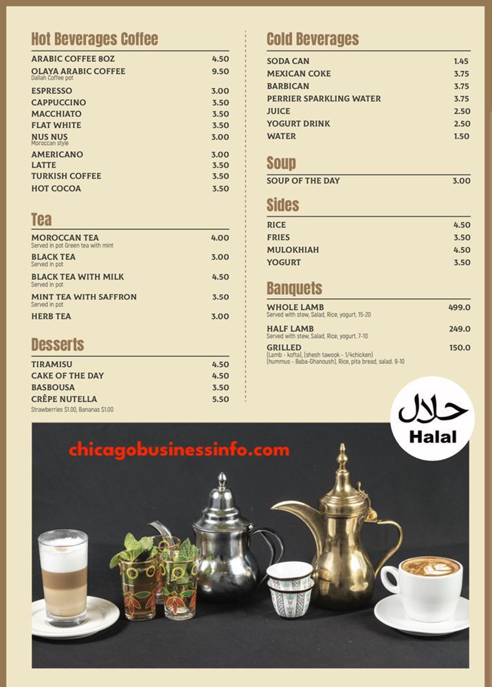 OLAYA Café & Restaurant Chicago Menu 2