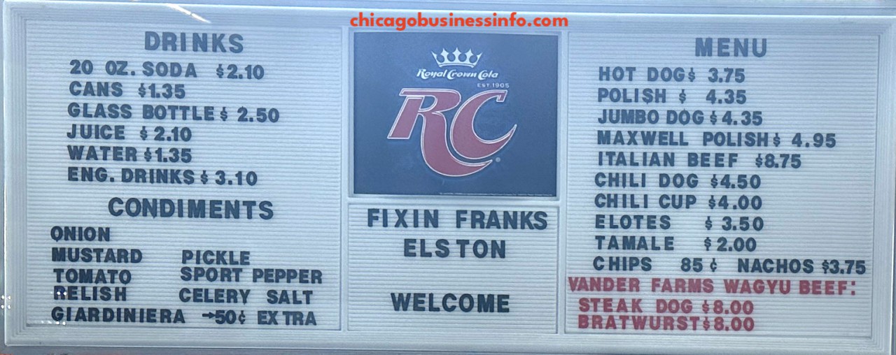 Fixin Franks (Elston Home Depot) Chicago Menu