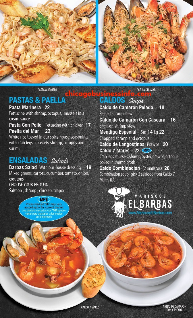 Mariscos El Barbas Chicago Menu 3