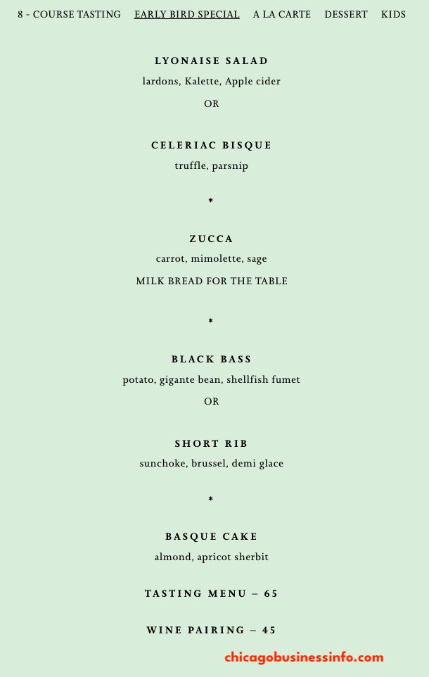 The Bristol Chicago Menu 2