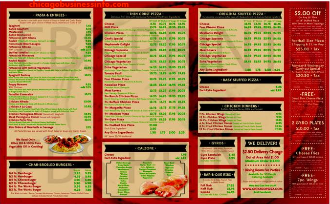 Chikago Pizza Chicago Menu 1