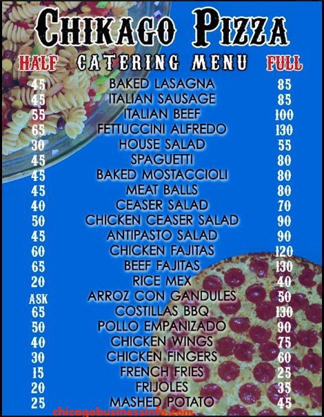 Chikago Pizza Chicago Menu 3