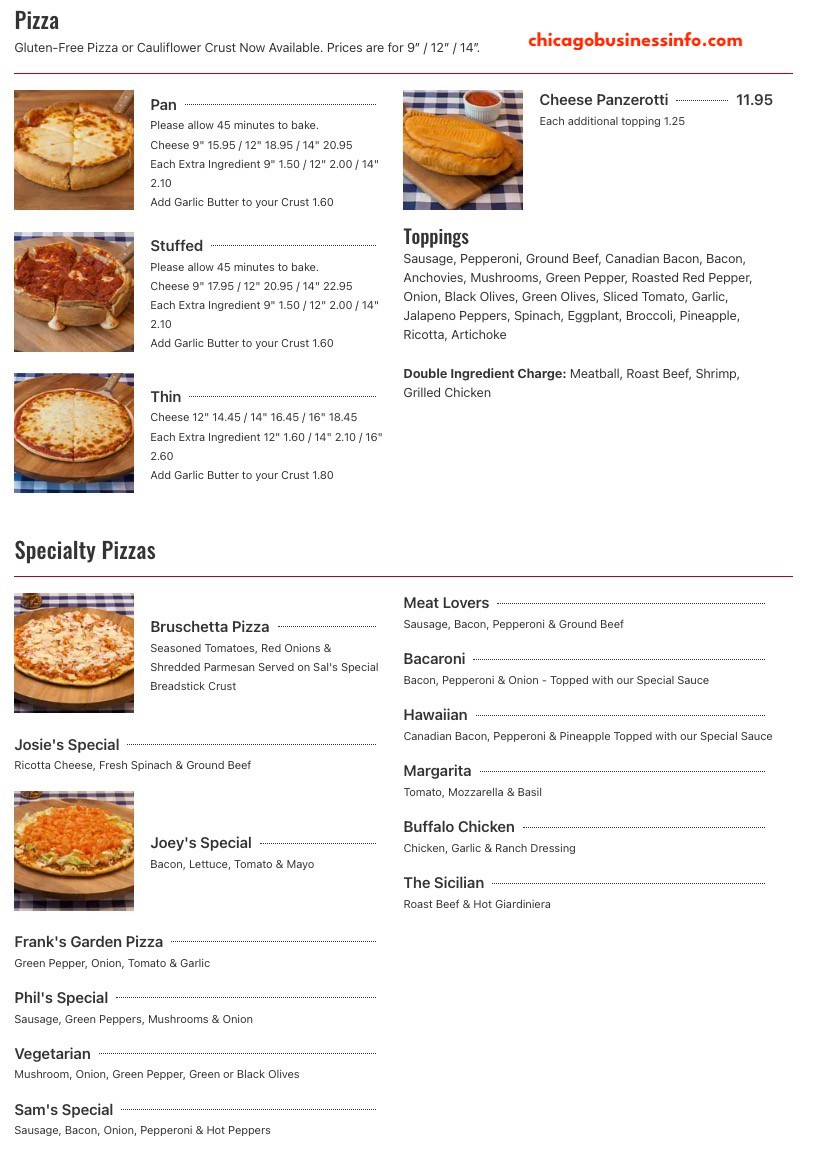 Phil's Pizza D'Oro Chicago Menu 5