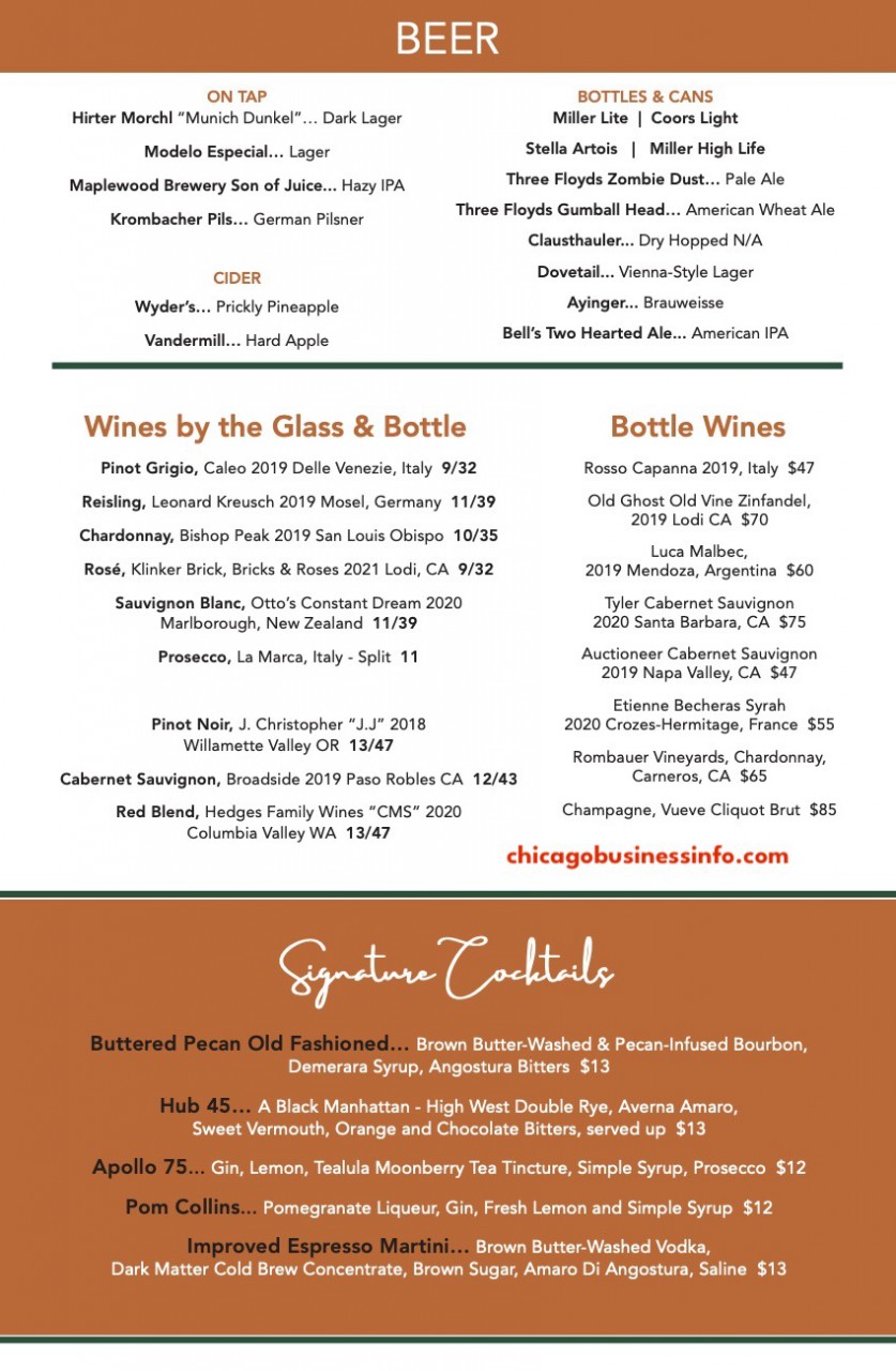 Gale Street Inn Chicago Menu 2