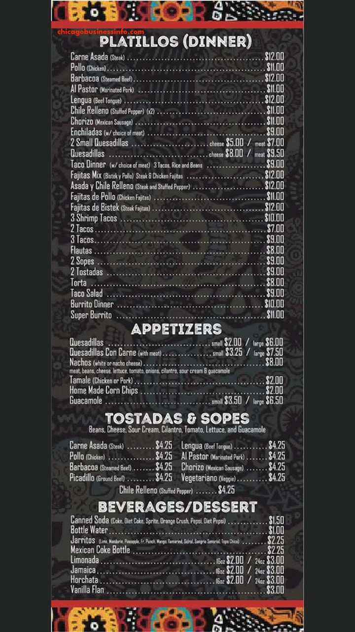 Simòn Tacos Chicago Menu 1