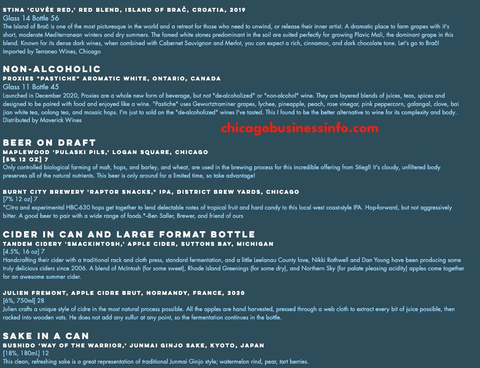 Websters Wine Bar Chicago Wine By Glass Menu 3