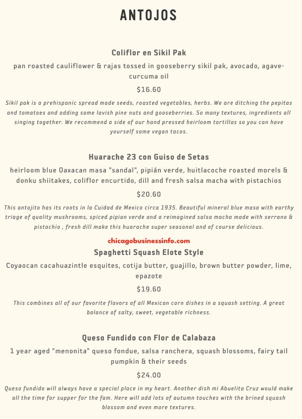 Mi Tocaya Antojería Chicago Menu 6