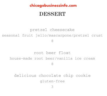 Daisies Chicago Dessert Menu