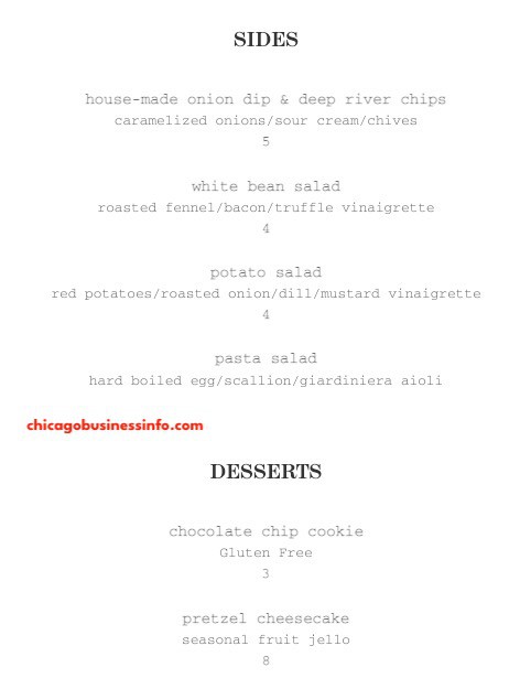 Daisies Chicago Lunch Menu 2