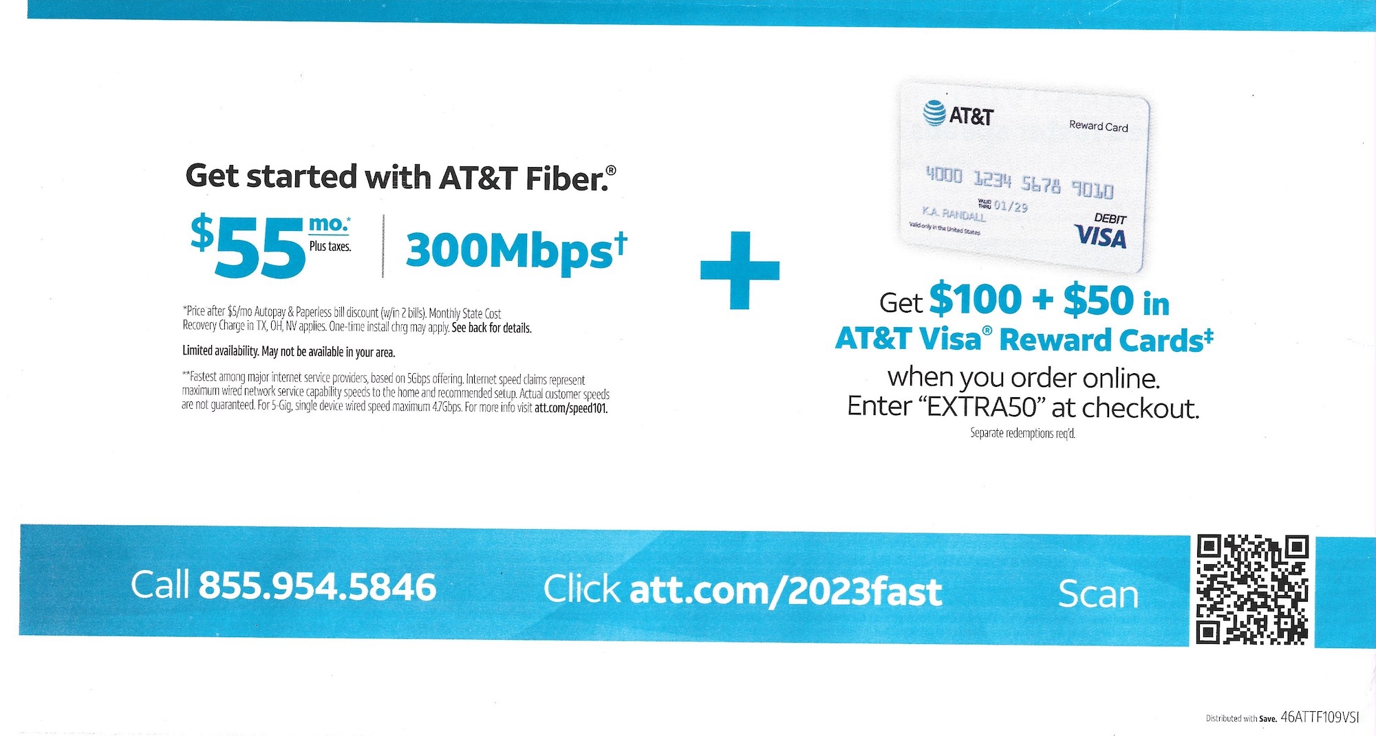 AT&T Fiber Internet $100 Visa Promotion Chicago Deals Coupons January 2023