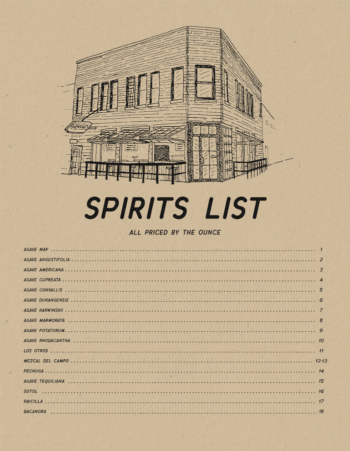 Estereo Chicago Spirits Menu 1