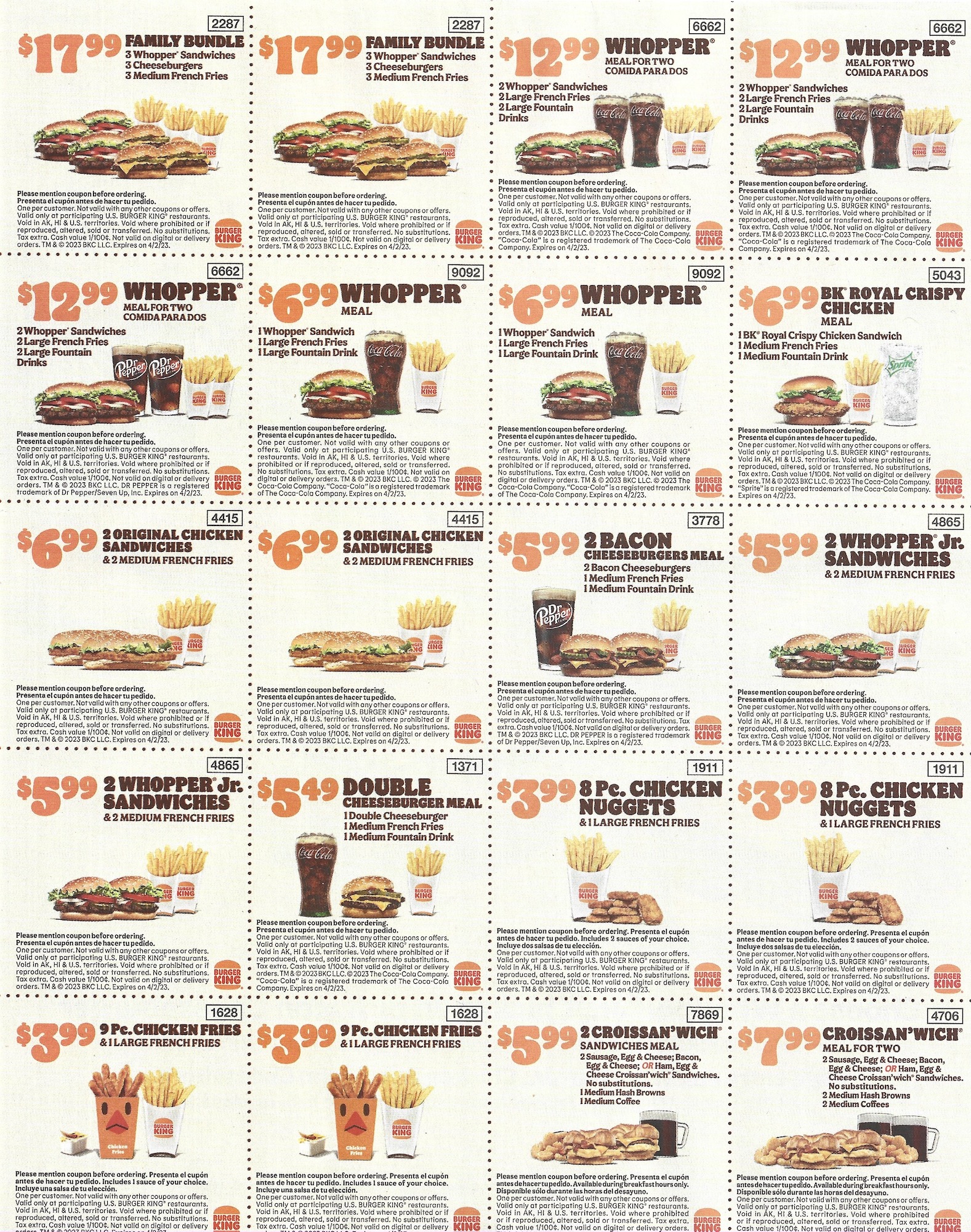 Burger King Chicago Deal Coupons $6 Your Way Meals - Expires 04/02/2023