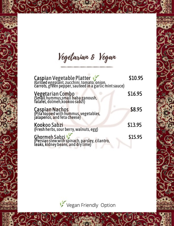 Caspian Kabab Chicago Menu 5