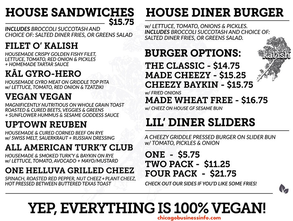 Kal'ish Chicago Menu 1