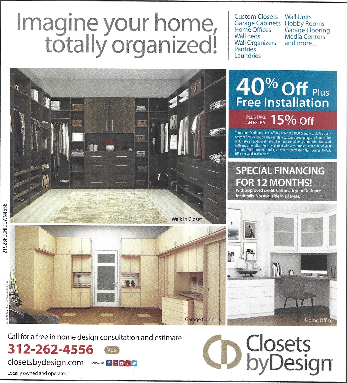 Closets By Design - 40% Off Free Installation + Extra 15% Off 2023