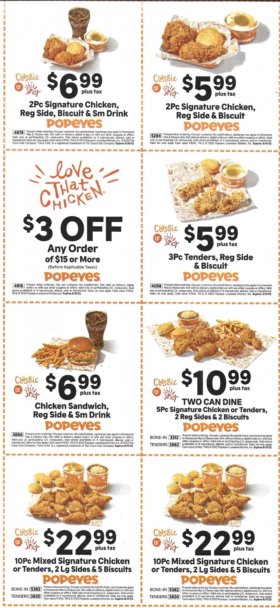 Popeye's Coupons Insert - Expires June 11 2023