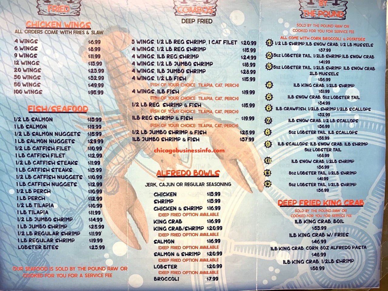 Seafood City 99th Street Chicago Menu 2