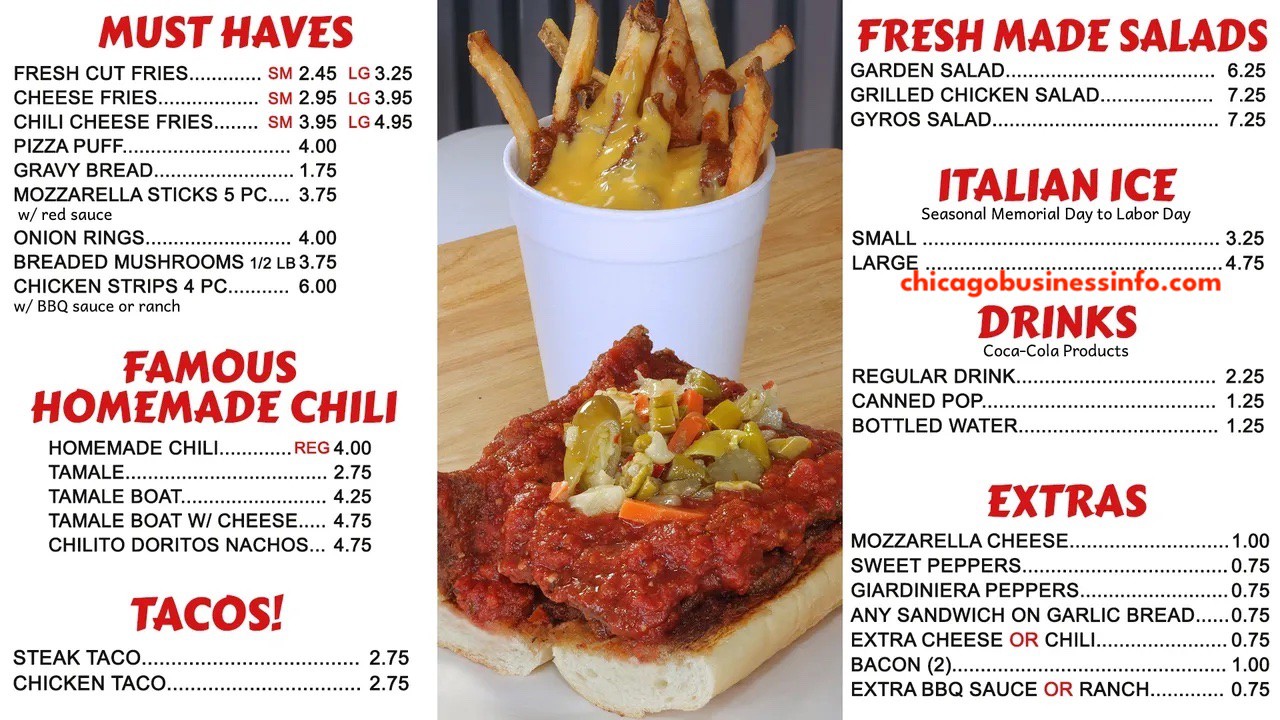 Nicky V’s (Mount Greenwood) Chicago Menu 2