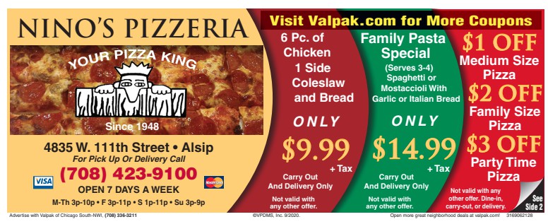 Ninos Pizza Alsip Deals Coupons 1