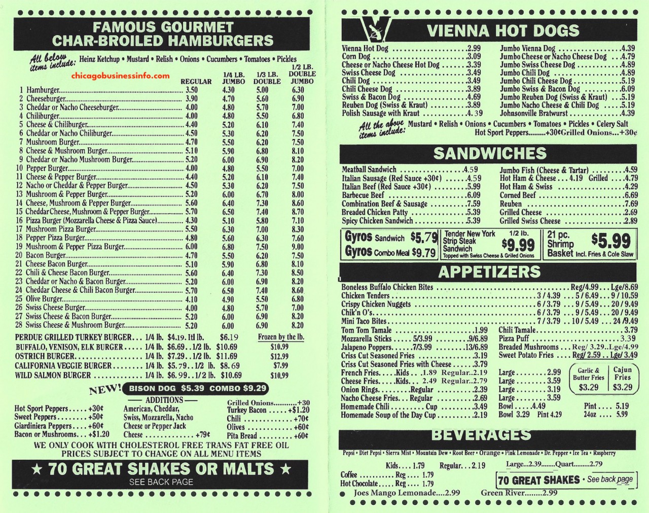 Wojos Evergreen Park Menu 2