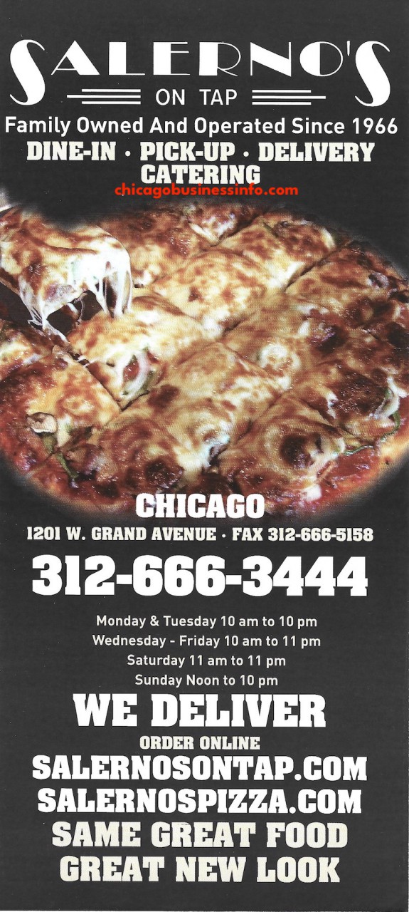 Salerno's Pizza Grand Ave Chicago Menu 1