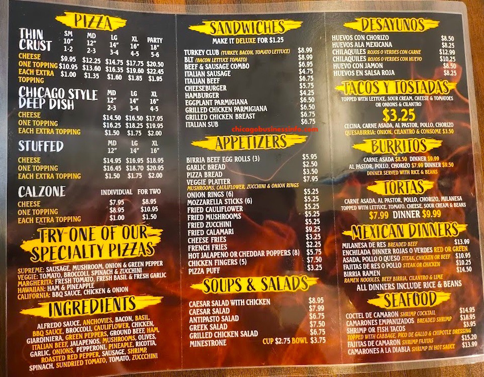 Panchos' Tacos & Pizza Bridgeview Menu 2