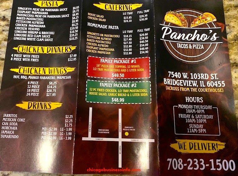 Panchos' Tacos & Pizza Bridgeview Menu 1