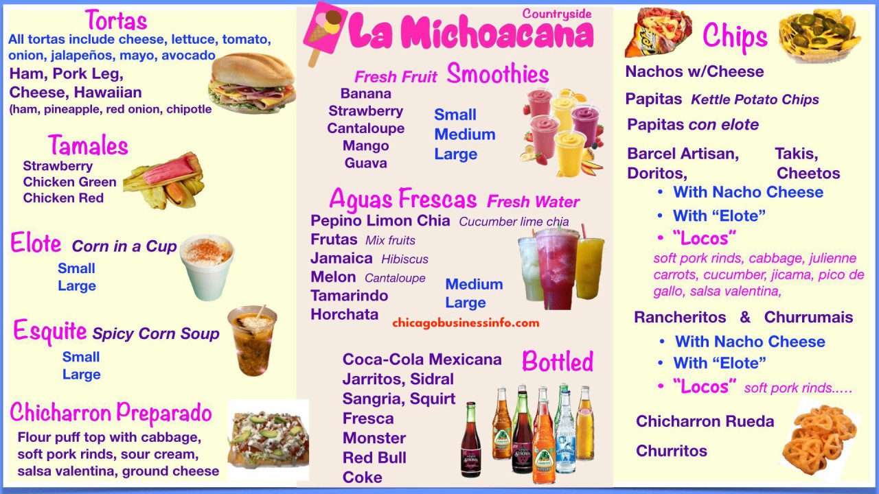 La Michoacana of Countryside Menu 2