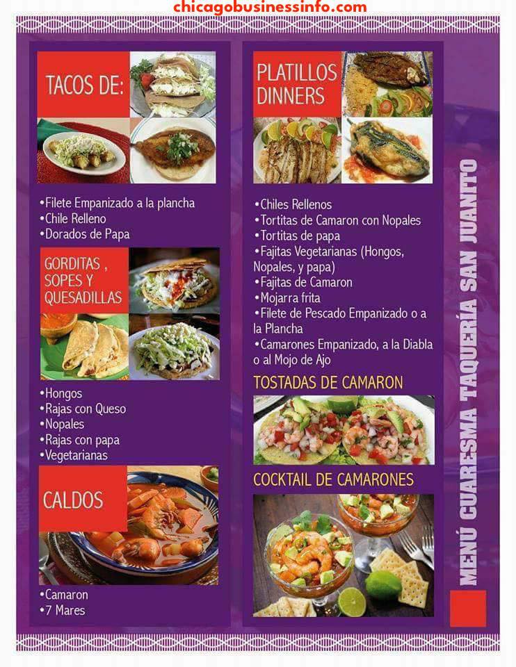 Taqueria San Juanito Chicago Menu 4