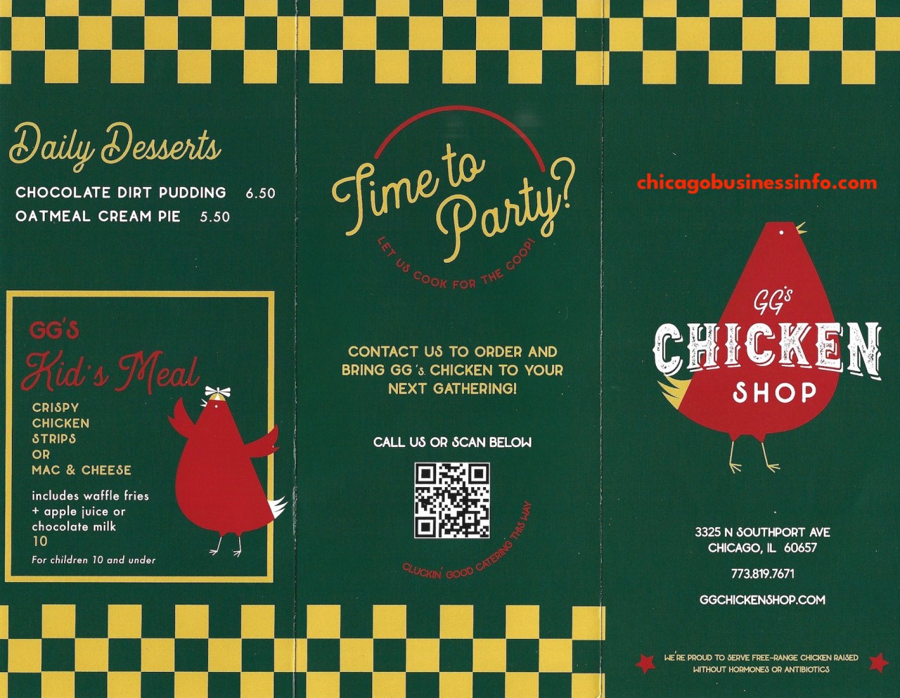 GGs Chicken Shop Chicago Carry Out Menu 1