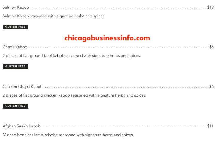 Helmand Restaurant Chicago Menu 7