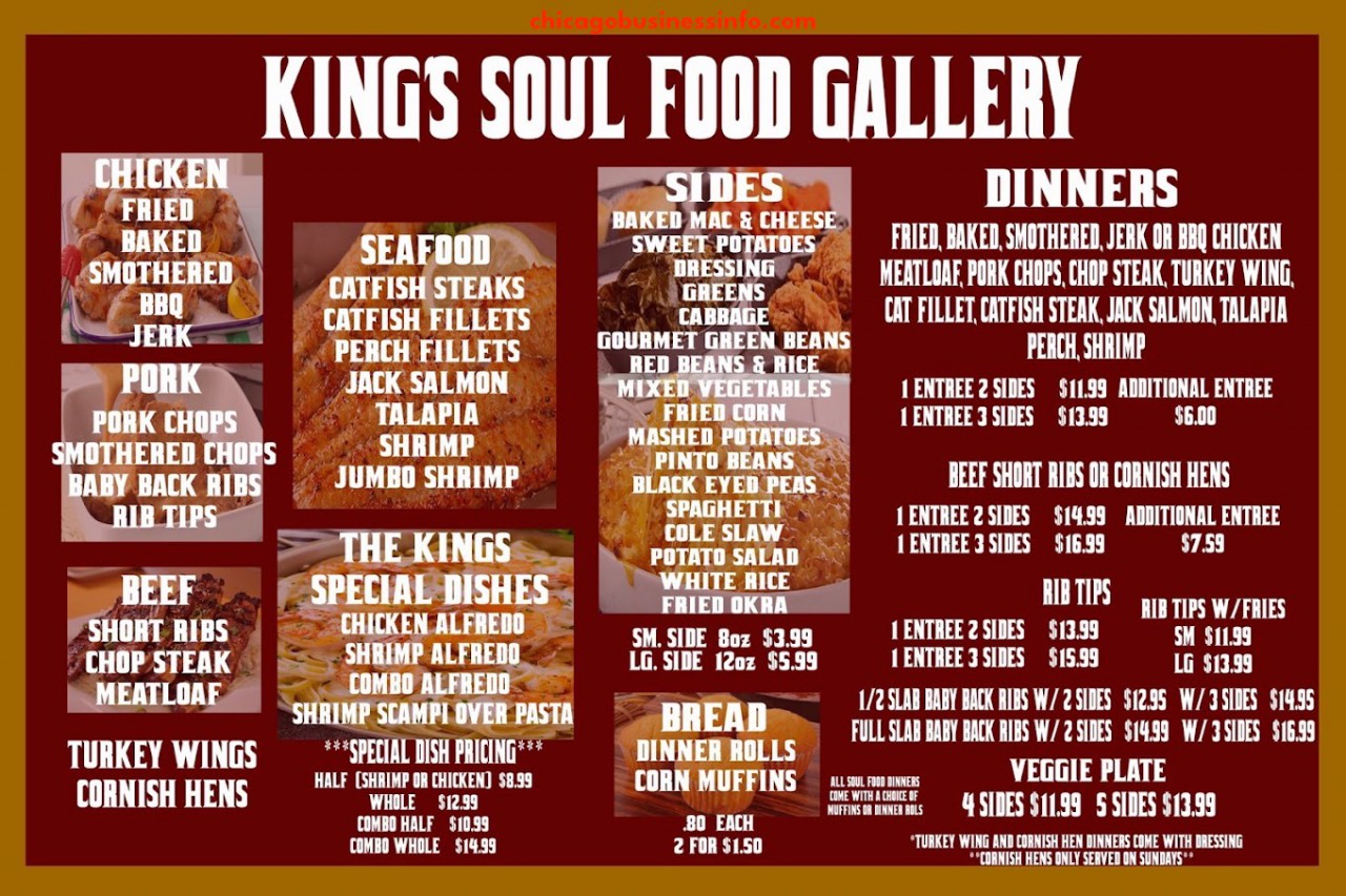 Kings Soul Food Gallery Chicago Menu 1